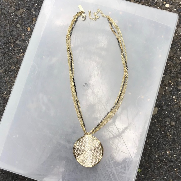 LOFT gold pendant necklace OS jewel sparkle detail - Picture 1 of 3